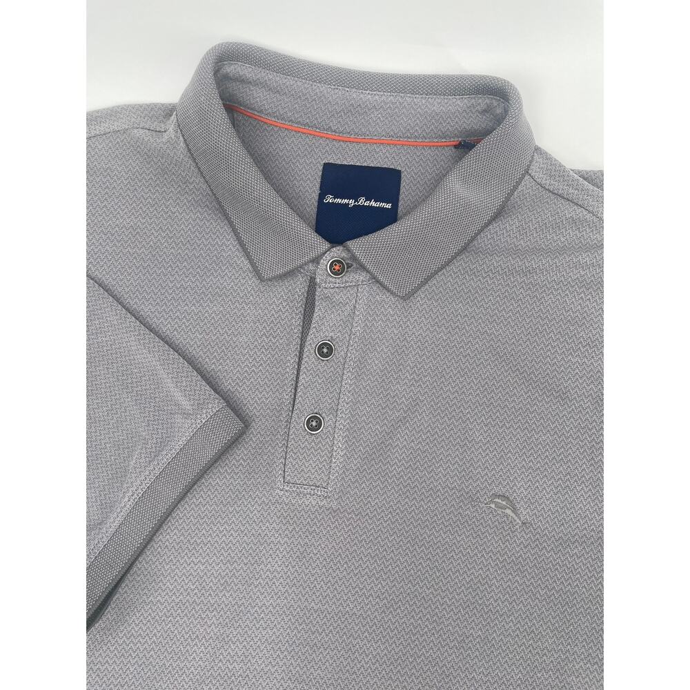 Tommy Bahama Polo Shirt Men’s 2XL Classic Grey Model/Polyester Vacation Logo